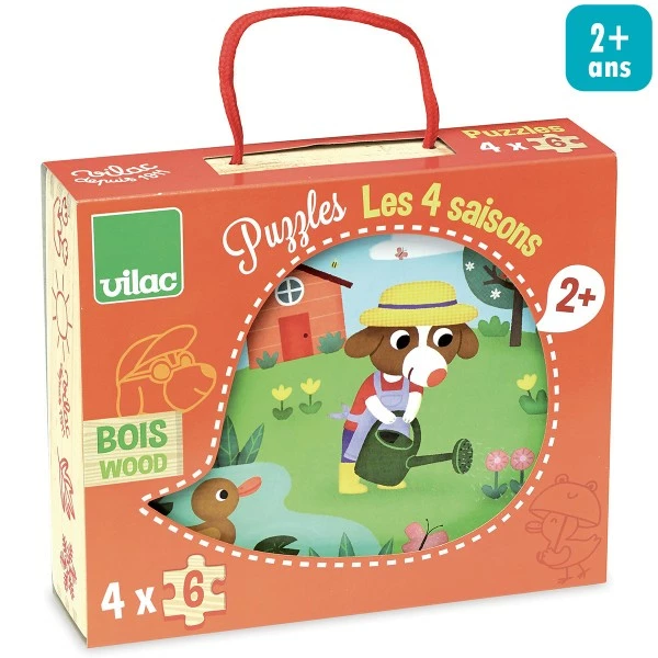 Promo ✔️ Vilac Kit Puzzle Puzzle Enfant - Les 4 Saisons - 4 X 6 Pcs 💯