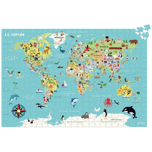 Meilleure vente 🧨 Vilac Puzzle Pour Enfants - Carte Du Monde - 500 Pcs ✔️ – Image 2
