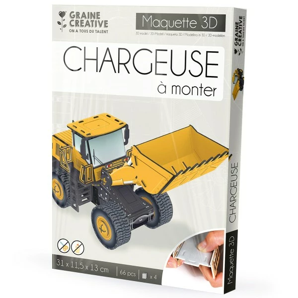 Top 10 😉 Graine Créative Puzzle 3D Maquette - Chargeuse - 31 X 11,5 X 13 Cm - 66 Pcs 🛒