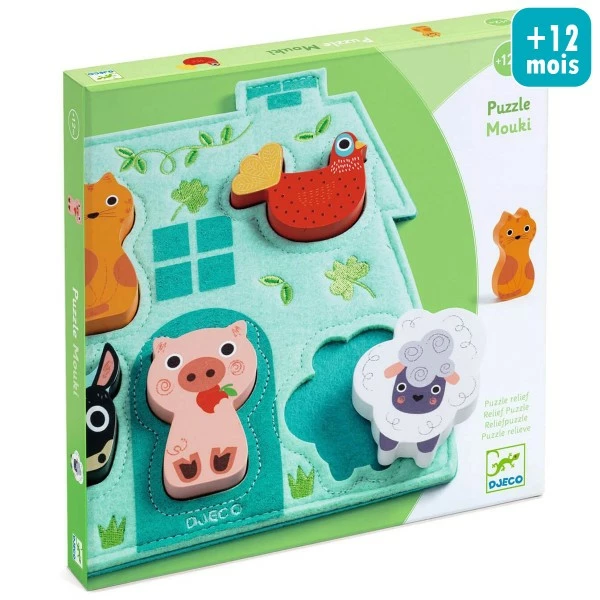 Promo 👏 Puzzle Pour Enfant Puzzle Relief Djeco - Mouki - 5 Pcs 🎉