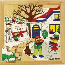 Budget 🔥 Creativ Company Puzzle Pour Enfant Puzzle En Bois - La Maison En Hiver - 16 Pcs 🎁