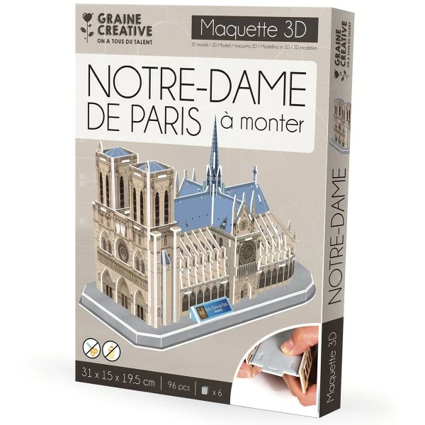 Budget 🌟 Graine Créative Puzzle 3D Maquette - Notre Dame De Paris - 31 X 15 X 19,5 Cm 🛒 – Image 3