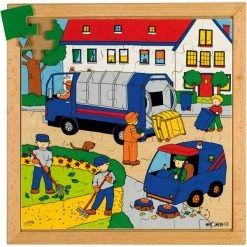 Sortie ❤️ Creativ Company Puzzle Pour Enfant Puzzle En Bois - Les éboueurs - 49 Pcs 🔥