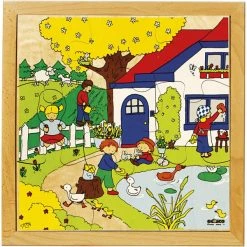 Tout neuf 🌟 Creativ Company Puzzle Pour Enfant Puzzle En Bois - La Maison Au Printemps - 9 Pcs 🔔