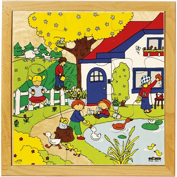 Tout neuf 🌟 Creativ Company Puzzle Pour Enfant Puzzle En Bois - La Maison Au Printemps - 9 Pcs 🔔