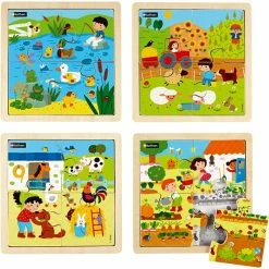 Acheter 🎁 Creativ Company Puzzle Pour Enfant Puzzle En Bois Nathan A La Campagne 4 Pcs/ 1 Pcs ✨