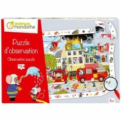 Acheter 👏 Avenue Mandarine Kit Puzzle Puzzle D'observation - Pompiers - 76 Pcs 😍