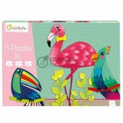 Grosses soldes ⭐ Avenue Mandarine Kit Puzzle Puzzles XL - Oiseaux Tropicaux - 4 à 8 Pcs - 3 Puzzles 🔥