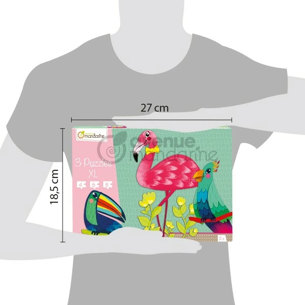 Grosses soldes ⭐ Avenue Mandarine Kit Puzzle Puzzles XL - Oiseaux Tropicaux - 4 à 8 Pcs - 3 Puzzles 🔥 – Image 4