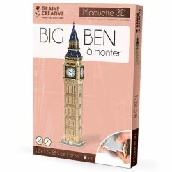 Budget 😉 Graine Créative Puzzle 3D Maquette - Big Ben - 12 X 12 X 58,5 Cm - 57 Pcs 😉