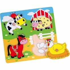 Offres 🎁 Puzzle Pour Enfant Puzzles En Bois Avec Petites Poignées VIGA - Dim. 22x22 Cm - 4 Pcs 🔔