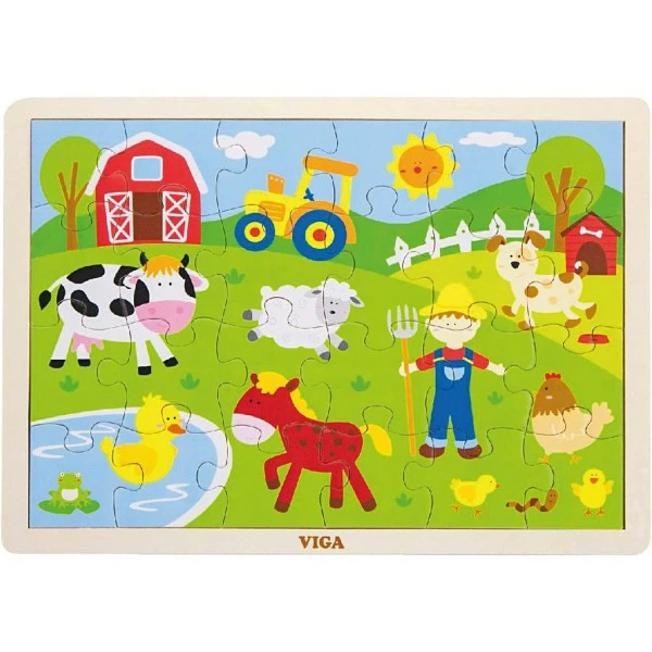 Tout neuf 👍 Puzzle Pour Enfant Puzzles En Bois VIGA - Dim. 30x22,5 Cm - 24 Pcs 🤩