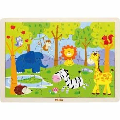 Acheter 😉 Puzzle Pour Enfant Puzzles En Bois VIGA - Dim. 30x22,5 Cm - 24 Pcs 😍