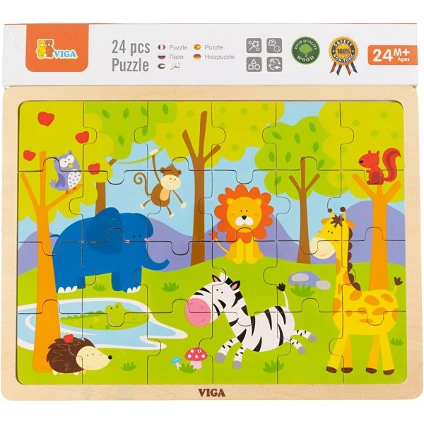 Acheter 😉 Puzzle Pour Enfant Puzzles En Bois VIGA - Dim. 30x22,5 Cm - 24 Pcs 😍 – Image 2