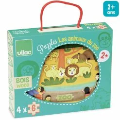 Promo 🎉 Vilac Kit Puzzle 4 Puzzles - Les Animaux Du Zoo 😍