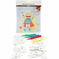 Sortie 💯 Creativ Company Puzzle à Peindre Kit Créatif Puzzle à Décorer - Super-héros - 4 Pcs ⌛
