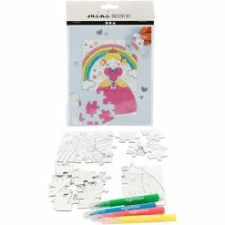 Coupon 😍 Creativ Company Puzzle à Peindre Kit Créatif Puzzle à Décorer - Princesse - 5 Pcs 🎁