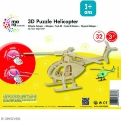 Meilleur prix 👏 Marabu Puzzle 3D En Bois à Monter - Hélicoptère - 32 Pcs 👏