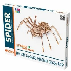Nouveau 🎁 EWA Kit Maquettes Bois Et Cartons Puzzle 3D Mécanique En Bois - Araignée - 24 X 35 X 10 Cm - 293 Pcs 🎁