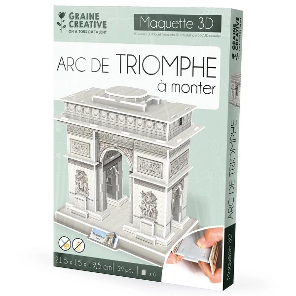 Acheter ⭐ Graine Créative Puzzle 3D Maquette - Arc De Triomphe - 22 X 16 X 20 Cm - 54 Pcs ⭐
