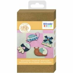 Bon marché 🥰 Artemio Kit Puzzle Mini Puzzles En Bois - Mes Jolies Comptines - 4 Pcs ⭐