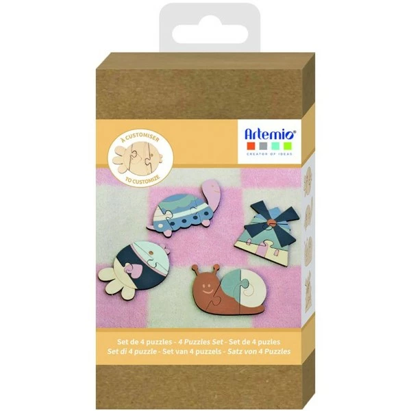 Bon marché 🥰 Artemio Kit Puzzle Mini Puzzles En Bois - Mes Jolies Comptines - 4 Pcs ⭐