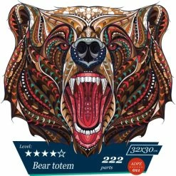 Bon marché 😉 Kit Puzzle Wizardi Puzzle En Bois Ours Totem ADPZ011 🌟