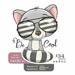 Coupon 🌟 Kit Puzzle Wizardi Puzzle En Bois Raton Laveur En Lunettes De Soleil DDPZ-003 👏