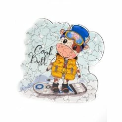 Meilleure affaire ❤️ Kit Puzzle Wizardi Puzzle En Bois Taureau Sur Un Snowboard NDDPZ-01 👍