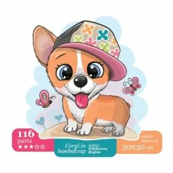Remise ✨ Kit Puzzle Wizardi Puzzle En Bois Corgi En Casquette De ⚾ Baseball DDPZ-004 ✨