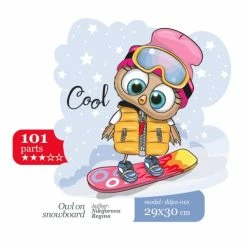 Promo 👏 Kit Puzzle Wizardi Puzzle En Bois Hibou Sur Un Snowboard DDPZ-012 ⭐