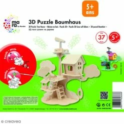 Grosses soldes 👏 Marabu Puzzle 3D En Bois à Monter - Maison D'arbre - 37 Pcs 🌟