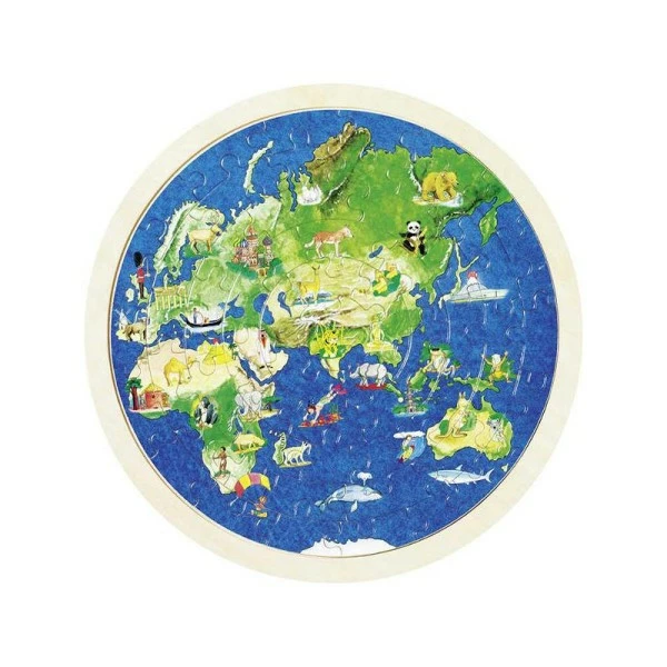 Bon marché 😉 GOKI Puzzle Pour Enfant Puzzle Globe Terrestre Double Face 🧨