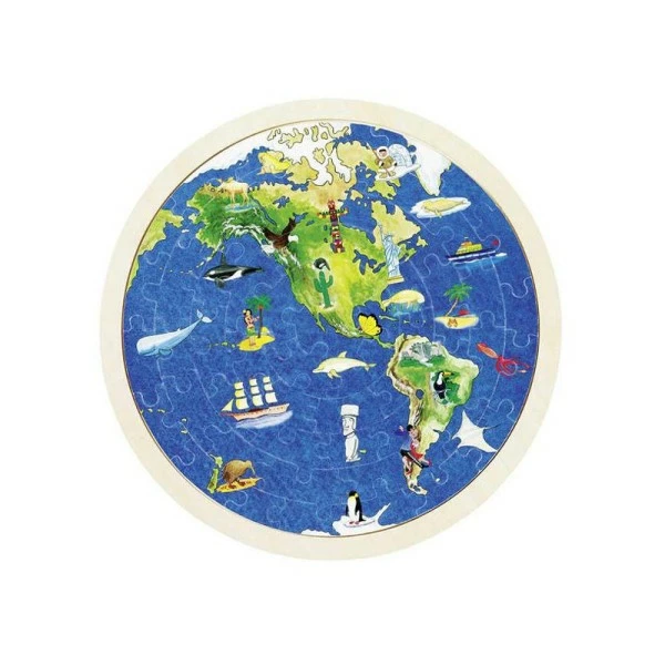 Bon marché 😉 GOKI Puzzle Pour Enfant Puzzle Globe Terrestre Double Face 🧨 – Image 2