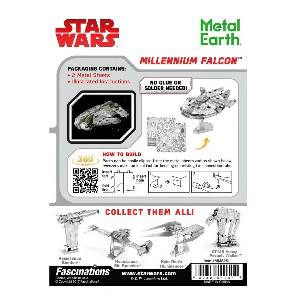 Top 10 ⭐ Jeux Créatifs De Plus De 10 Ans Kit Maquette Star Wars - Metal Earth - Faucon Millenium 🛒 – Image 3