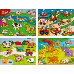 Tout neuf 🔔 Creativ Company Puzzle Pour Enfant Puzzle En Bois Avec Bouton 4 Pcs/ 1 Pq. ✨