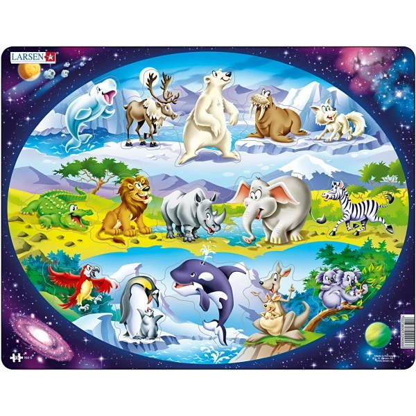 Nouveau 🎉 Creativ Company Puzzle Pour Enfant Puzzle Du Monde 2 Pcs/ 1 Set 🥰
