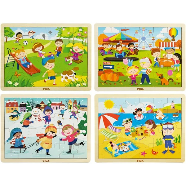 Sortie 😉 Creativ Company Puzzle Pour Enfant Puzzle En Bois Des Saisons 4 Pcs/ 1 Pq. 💯