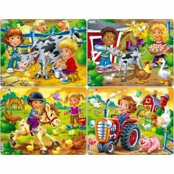Vente flash 🛒 Creativ Company Puzzle Pour Enfant Puzzle Enfants à La Ferme 4 Pcs/ 1 Pq. 🤩