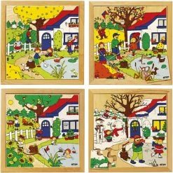 Sortie 🌟 Creativ Company Puzzle Pour Enfant Saisons De Puzzle 4 Pcs/ 1 Set 🔥