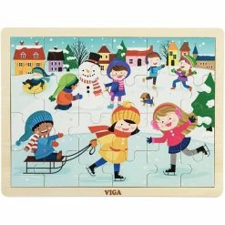 Le moins cher 💯 Puzzle Pour Enfant Puzzle En Bois VIGA - Les Saisons - Dim. 30x22,5 Cm - 24 Pcs 🔥