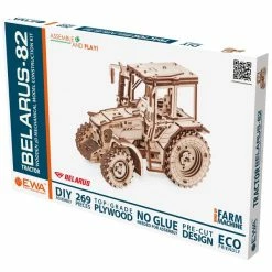 Bon marché 😍 EWA Kit Maquettes Bois Et Cartons Puzzle 3D Mécanique En Bois - Tracteur - 21,8 X 11,8 X 15,5 Cm - 269 Pcs 🧨