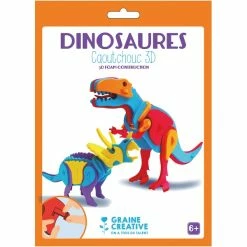 Vente flash 🤩 Graine Créative Puzzle 3D Kit Créatif Construction 3D En Mousse - Dinosaures ❤️