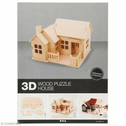 Vente flash 🎉 Creativ Company Puzzle 3D à Décorer - Maison Avec Balcon - 18,5 X 19 Cm ⌛
